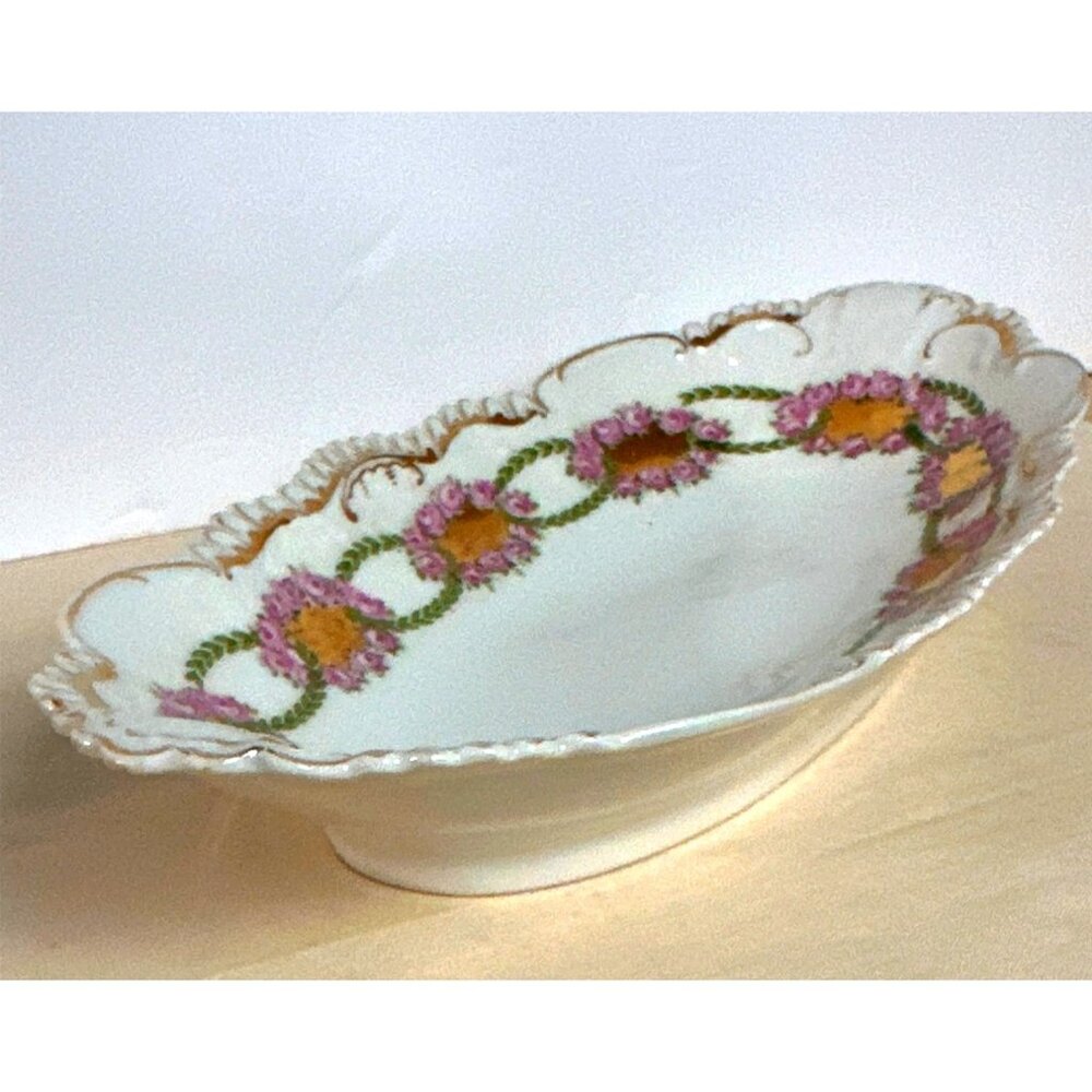 Antique Bauer Pfeiffer Celery Dish Serving Appetizer German Porcelain Side Plate